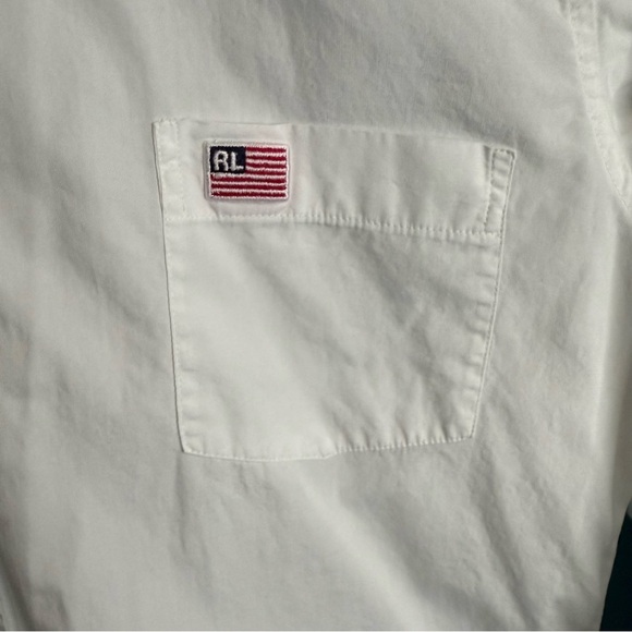 Polo by Ralph Lauren White Button Down Shirt with RL logo and flag - Picture 2 of 10